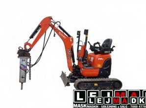 Lej en Minigraver med nedbrydningshammer Kubota u10
