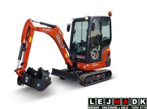 Lej en Minigraver Kubota kx19 med tilt 1900kg.