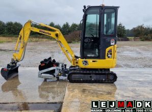 Udlejes Minigraver Komatsu PC16r hs med tilt