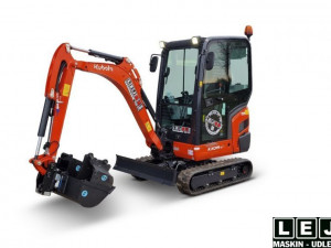 Lej en Minigraver Kubota kx19 med tilt 1900kg.